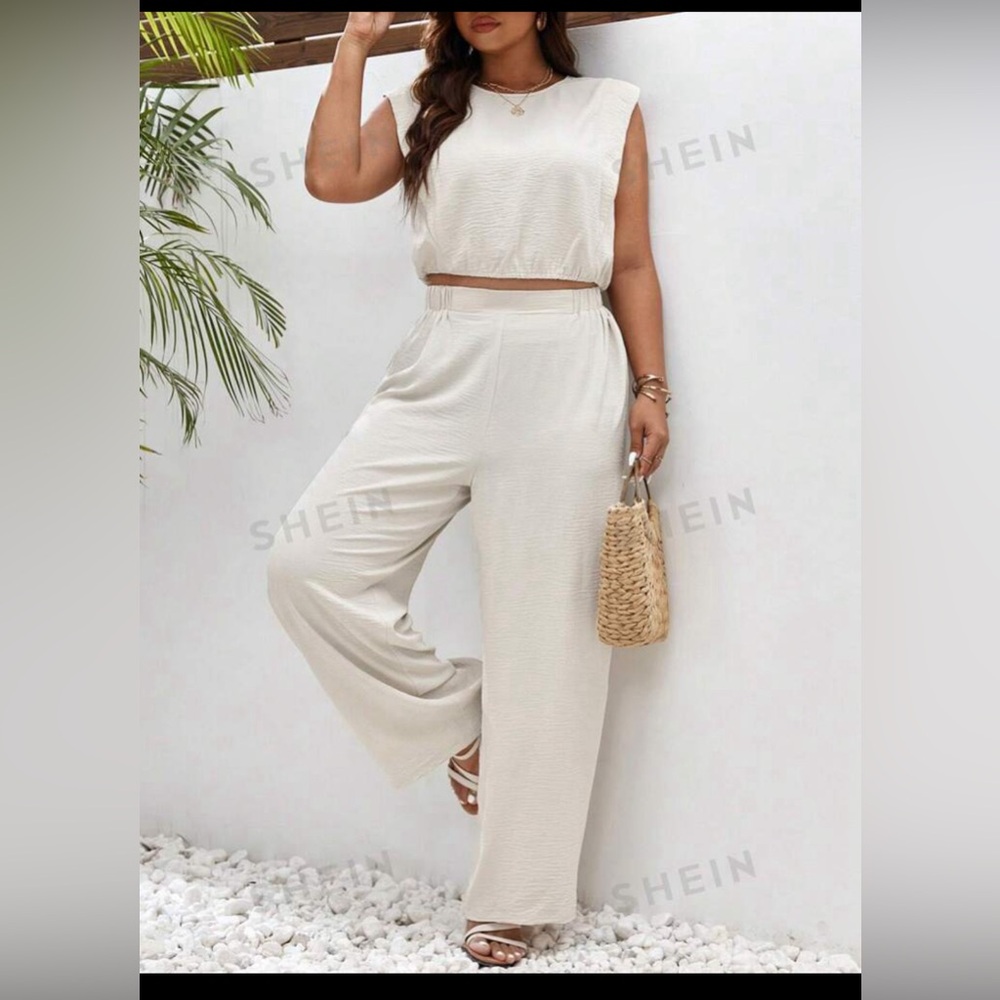 SHEIN Frenchy Tank Top & Wide Leg Pants